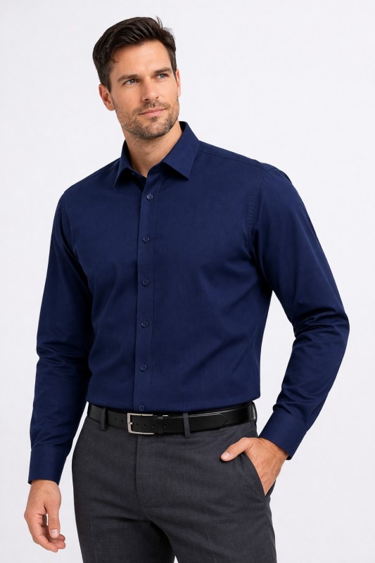             Newsmen h.u normál ing - Sötétkék Hosszúujjú ing